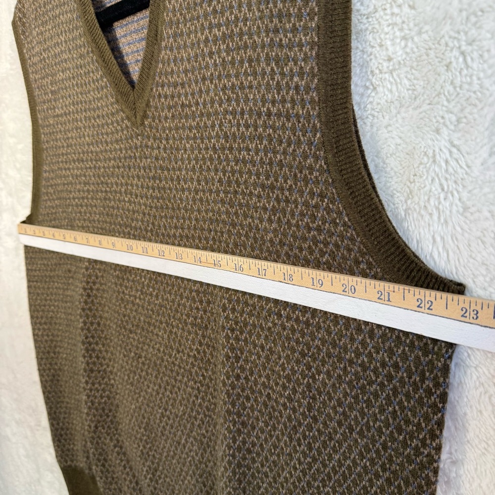 Brooks Brothers 346 Lambswool Vest Men’s Large Green Preppy Academia Grandpacore - Picture 6 of 7